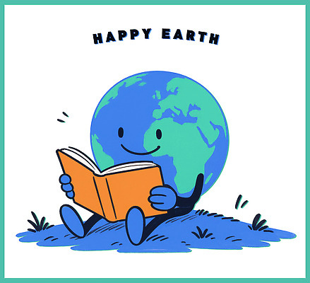 PSD 일러스트 자연 미소 앉기 잔디 사람없음 책 독서 귀여움 환경 낙서 읽기 국내일러스트 일러캐릭터 지구캐릭터 식물 캐릭터 지구 컨셉 모션 표정 생태계 파일형식