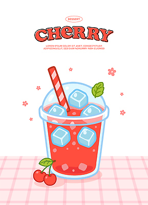 꽃 음료 분홍색 일러스트 탁자 사람없음 컵 얼음 식탁보 체리 달콤 시원함 민트 체크무늬 체리에이드 국내일러스트 AI파일 자연요소 식물 식기 컬러 가구 무늬 과일 맛 허브 에이드 파일형식 벡터