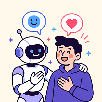 남자 말풍선 일러스트 한명 미소 상반신 반짝임 손들기 하트 상담원 로봇 상담 어깨에손 AI_인공지능 국내일러스트 AI파일 모양 1 모션 표정 사람 사무원 파일형식 벡터