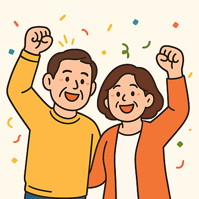 여자 기념일 남자 행복 중년 일러스트 함께함 웃음 두명 기쁨 축하 중년부부 국내일러스트 AI파일 부부 감정 컨셉 표정 사람 이벤트 성인 파일형식 벡터