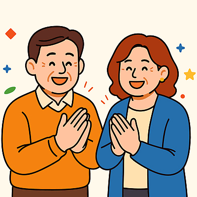 여자 남자 행복 중년 일러스트 사랑 웃음 두명 기쁨 손모으기 중년부부 국내일러스트 AI파일 부부 감정 표정 사람 손짓 성인 파일형식 벡터