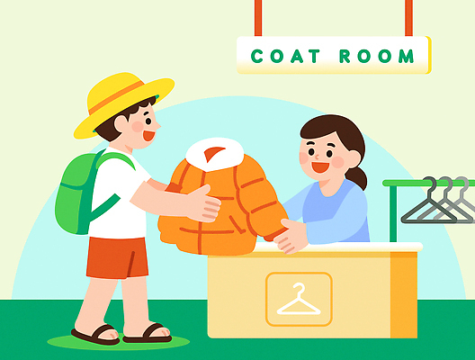 전신 여자 남자 일러스트 안내 아웃도어 상반신 두명 옷걸이 서비스 주기 패딩 보관소 보관장소 접수대 국내일러스트 AI파일 모션 사람 점퍼 장소 저장 접수 파일형식 벡터