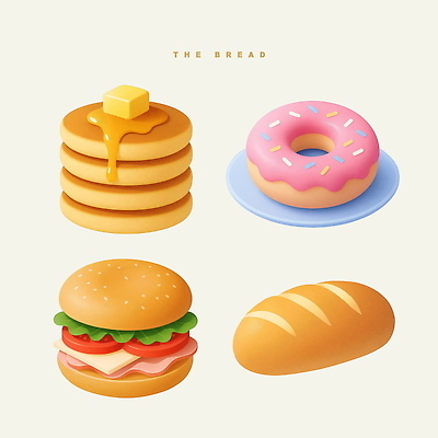 PSD 접시 일러스트 디저트 사람없음 세트 햄버거 도넛 팬케이크 엘리먼트 국내일러스트 식기 음식 패스트푸드 케이크 파일형식
