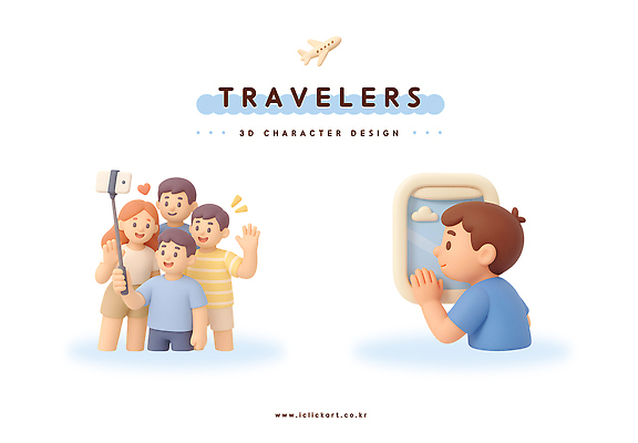 PSD 편집이미지 여자 남자 어린이 여행 가족 3D캐릭터 여러명 친구 3D 여행객 공항 셀프카메라 창가 즐거움 손인사 편집3D 캐릭터 감정 다수 창문 관계 교통시설 사람 사진촬영 인사 디지털합성 파일형식