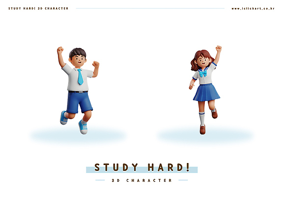 전신 PSD 편집이미지 여자 남자 3D캐릭터 미소 두명 친구 스터디 손들기 점프 파이팅 열정 열공 열심 하복 중고등학생 편집3D 캐릭터 감정 교복 관계 모션 중학생 고등학생 표정 사람 학습 3D 여름옷 파일형식