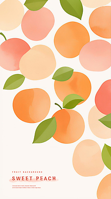 PSD 분홍색 백그라운드 잎 일러스트 수채화 사람없음 달콤 복숭아 국내일러스트 식물 컬러 과일 맛 파일형식