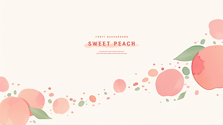 PSD 분홍색 백그라운드 잎 일러스트 수채화 사람없음 달콤 복숭아 국내일러스트 식물 컬러 과일 맛 파일형식