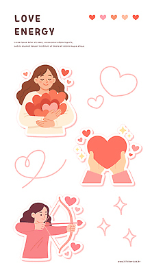 손 여자 분홍색 일러스트 안기 화살 사랑 미소 들기 상반신 두명 신체부위 반짝임 눈감음 에너지 하트 활 조준 국내일러스트 AI파일 모양 감정 컬러 모션 표정 사람 파일형식 벡터