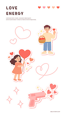 전신 여자 남자 분홍색 일러스트 사랑 미소 들기 두명 반짝임 바구니 총 에너지 잡기 하트풍선 국내일러스트 AI파일 감정 무기 컬러 모션 표정 사람 하트 풍선 파일형식 벡터