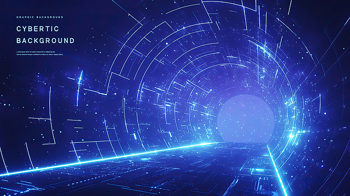 PSD 백그라운드 곡선 일러스트 사람없음 그래픽 파란색 빛 디지털 원형 터널 회로판 사이버 직선 네온 국내일러스트 도형 길 선 컬러 파일형식