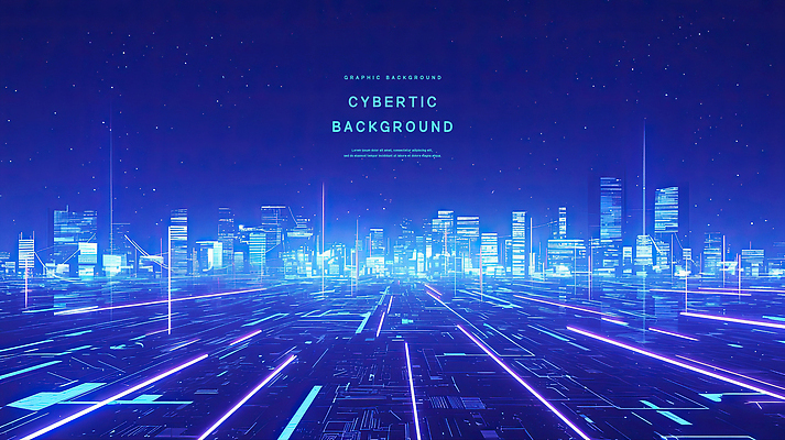 PSD 백그라운드 일러스트 사람없음 그래픽 파란색 빛 디지털 회로판 사이버 직선 네온 미래도시 국내일러스트 선 컬러 미래 도시 파일형식