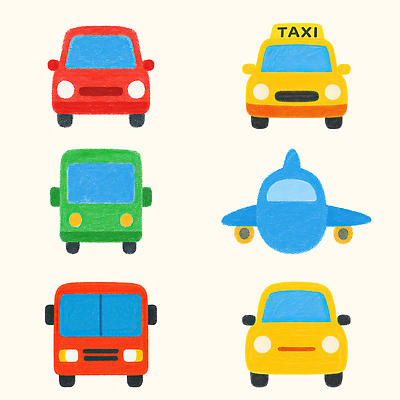 PSD 스티커 일러스트 버스 비행기 사람없음 세트 컬러풀 오브젝트 그림 택시 국내일러스트 육상교통 컬러 항공교통 승용차 자동차 대중교통 파일형식