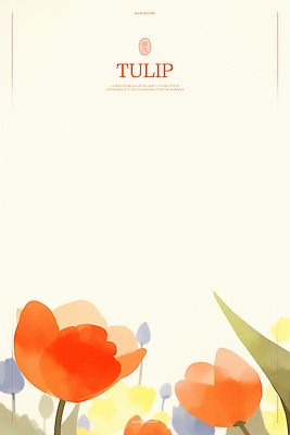PSD 백그라운드 일러스트 자연 수채화 사람없음 봄 튤립 화사함 국내일러스트 계절 꽃 컨셉 생태계 파일형식