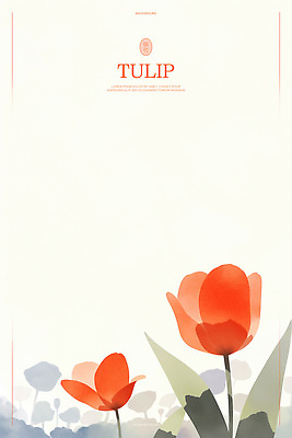 PSD 백그라운드 일러스트 자연 수채화 사람없음 봄 튤립 화사함 국내일러스트 계절 꽃 컨셉 생태계 파일형식