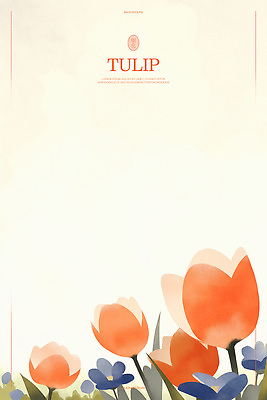 PSD 백그라운드 일러스트 자연 수채화 사람없음 봄 튤립 화사함 만개 국내일러스트 계절 꽃 컨셉 생태계 파일형식