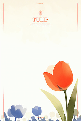 PSD 백그라운드 일러스트 자연 수채화 사람없음 정원 봄 튤립 생동감 국내일러스트 계절 꽃 생태계 파일형식