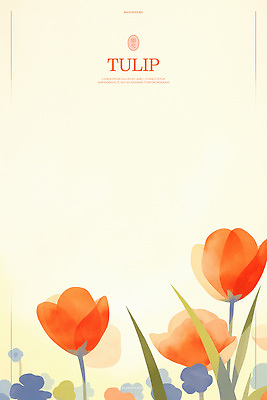 PSD 백그라운드 일러스트 자연 수채화 사람없음 봄 튤립 화사함 국내일러스트 계절 꽃 컨셉 생태계 파일형식