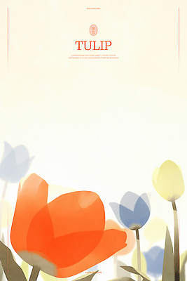 PSD 백그라운드 일러스트 자연 수채화 사람없음 정원 봄 튤립 만개 국내일러스트 계절 꽃 생태계 파일형식