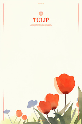 PSD 백그라운드 일러스트 자연 수채화 사람없음 정원 튤립 화사함 만개 생동감 국내일러스트 꽃 컨셉 생태계 파일형식