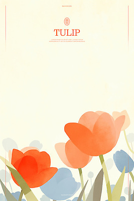 PSD 백그라운드 일러스트 자연 수채화 사람없음 정원 튤립 화사함 만개 국내일러스트 꽃 컨셉 생태계 파일형식