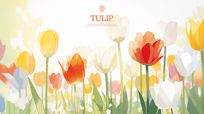 PSD 백그라운드 꽃밭 일러스트 자연 수채화 사람없음 정원 튤립 화사함 국내일러스트 꽃 컨셉 생태계 파일형식