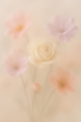 JPG 백그라운드 일러스트 자연 사람없음 장식 장미 분위기 부드러움 화사함 감성 뿌연 국내일러스트 AI일러스트 AI콘텐츠 꽃 컨셉 감각 생태계 파일형식