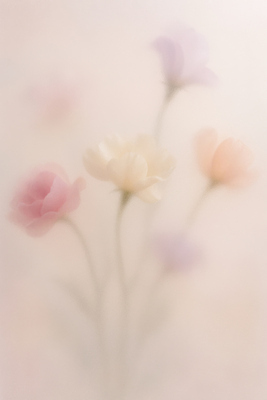 JPG 예술 컬러 일러스트 자연 사람없음 장식 장미 부드러움 조화 뿌연 국내일러스트 AI일러스트 AI콘텐츠 꽃 감각 생태계 파일형식