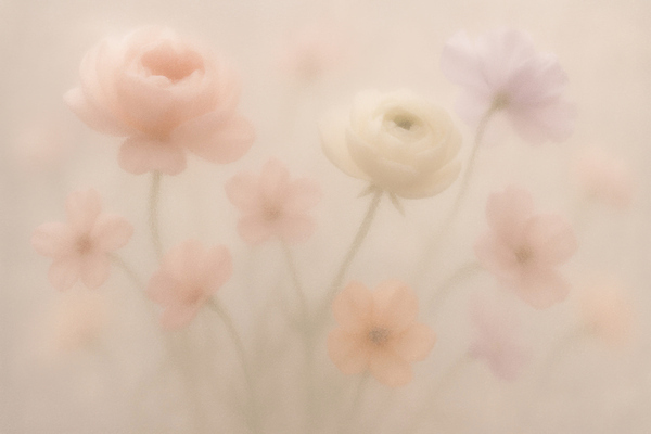 JPG 계절 컬러 백그라운드 일러스트 자연 사람없음 장미 고요 봄 부드러움 화사함 조화 뿌연 국내일러스트 AI일러스트 AI콘텐츠 꽃 컨셉 감각 생태계 파일형식