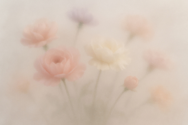 JPG 디자인 예술 일러스트 자연 사람없음 장미 정원 촬영 부드러움 조화 뿌연 국내일러스트 AI일러스트 AI콘텐츠 꽃 감각 생태계 파일형식