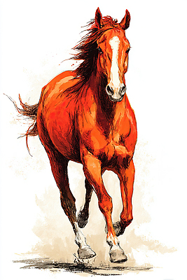 JPG 예술 일러스트 바람 풍경 초원 사람없음 빨간색 달리기 표현 속도 그림 역동적 말띠 생동감 2026년 국내일러스트 병오년 붉은말 AI일러스트 AI콘텐츠 자연요소 컬러 컨셉 모션 날씨 십이지신 말_동물 연도 파일형식