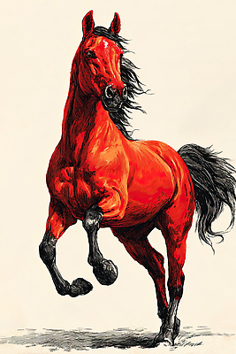 JPG 예술 일러스트 바람 사람없음 빨간색 달리기 표현 우아함 그림 역동적 말띠 강렬 생동감 2026년 국내일러스트 병오년 붉은말 AI일러스트 AI콘텐츠 자연요소 컬러 컨셉 모션 날씨 십이지신 말_동물 연도 파일형식