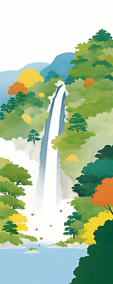 JPG 일러스트 자연 단풍나무 산 물줄기 국립공원 풍경 사람없음 평화 가을풍경 고요 폭포 흐름 계획 숲 시원함 경관 국내일러스트 AI일러스트 AI콘텐츠 나무 공원 컨셉 단풍 물 생태계 파일형식 가을_계절