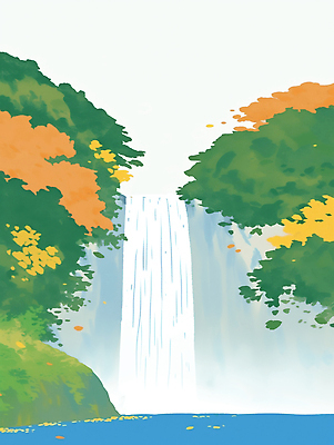 JPG 일러스트 자연 단풍나무 바람 산 물줄기 풍경 사람없음 평화 가을풍경 고요 폭포 흐름 숲 시원함 암벽 전경 차분 국내일러스트 AI일러스트 AI콘텐츠 자연요소 나무 컨셉 단풍 날씨 물 생태계 파일형식 탑뷰 가을_계절