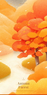 PSD 나무 단풍 잎 일러스트 자연 바람 산 사람없음 가을풍경 주황색 산책로 숲 국내일러스트 자연요소 식물 길 컬러 날씨 풍경 생태계 파일형식 가을_계절