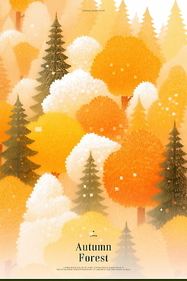 PSD 나무 일러스트 자연 따뜻함 사람없음 평화 가을풍경 주황색 숲 국내일러스트 식물 컬러 컨셉 풍경 생태계 파일형식 가을_계절