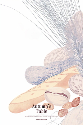 PSD 일러스트 추상 따뜻함 사람없음 가을 바게트 밀 라인아트 땅콩 아몬드 피스타치오 국내일러스트 계절 선 빵 무늬 곡류 견과류 파일형식