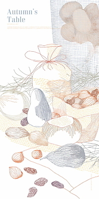 PSD 일러스트 추상 사람없음 가을 라인아트 자루 아몬드 건포도 자연물 국내일러스트 계절 선 무늬 자연 포도 견과류 건과일 파일형식