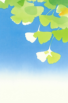 JPG 무료이미지 여유 하늘색 일러스트 하늘 수채화 사람없음 햇빛 평화 맑음 은행잎 국내일러스트 AI일러스트 AI콘텐츠 감정 컨셉 잎 날씨 파란색 태양 파일형식