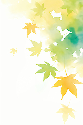 JPG 단풍 낙엽 일러스트 나뭇잎 수채화 풍경 사람없음 연두색 노란색 가을 떨어짐 국내일러스트 AI일러스트 AI콘텐츠 계절 컬러 컨셉 잎 초록색 파일형식
