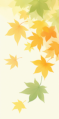 JPG 단풍 낙엽 일러스트 나뭇잎 수채화 풍경 사람없음 연두색 주황색 고요 가을 떨어짐 국내일러스트 AI일러스트 AI콘텐츠 계절 컬러 컨셉 잎 초록색 파일형식