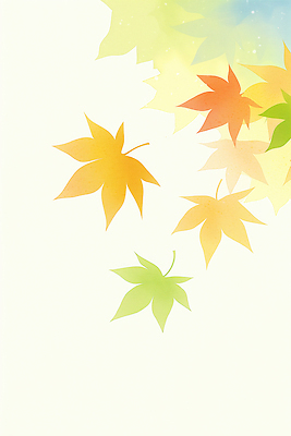 JPG 단풍 낙엽 일러스트 수채화 따뜻함 풍경 사람없음 연두색 평화 주황색 가을 떨어짐 국내일러스트 AI일러스트 AI콘텐츠 계절 컬러 컨셉 잎 초록색 파일형식
