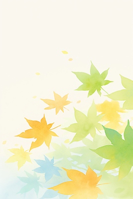 JPG 단풍 낙엽 일러스트 나뭇잎 수채화 사람없음 연두색 노란색 가을 떨어짐 국내일러스트 AI일러스트 AI콘텐츠 계절 컬러 컨셉 잎 초록색 파일형식