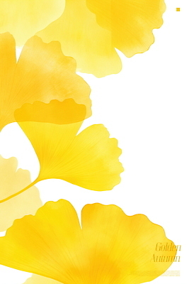 PSD 백그라운드 일러스트 수채화 따뜻함 풍경 사람없음 노란색 가을 은행잎 국내일러스트 계절 컬러 잎 파일형식