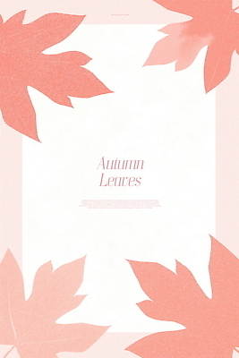 PSD 분홍색 단풍 일러스트 수채화 프레임 사람없음 가을 카피스페이스 국내일러스트 계절 컬러 잎 공백 파일형식