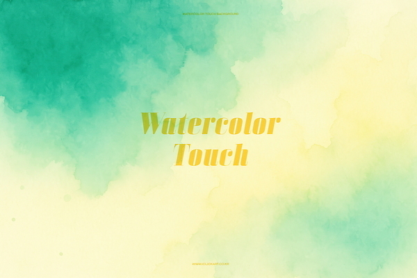 PSD 백그라운드 일러스트 붓터치 수채화 사람없음 노란색 번짐 청록색 국내일러스트 컬러 파일형식 효과