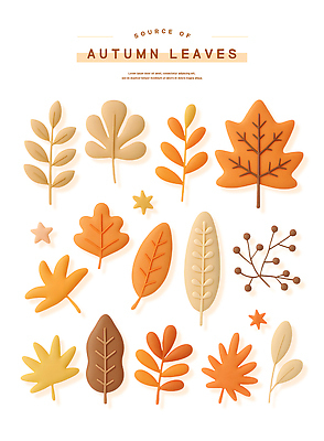 PSD 편집이미지 단풍 낙엽 자연 나뭇잎 사람없음 3D 가을 오브젝트 편집3D 계절 잎 디지털합성 생태계 파일형식