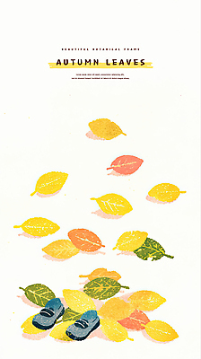 PSD 신발 낙엽 일러스트 자연 사람없음 가을 흩날리기 국내일러스트 계절 잎 모션 생태계 파일형식