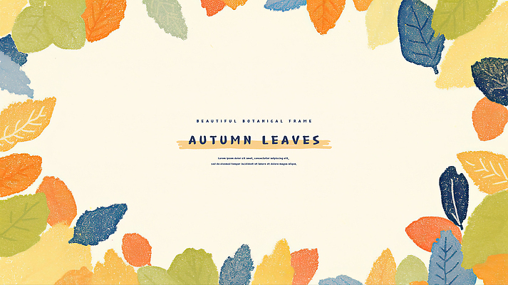 PSD 낙엽 일러스트 자연 나뭇잎 프레임 사람없음 가을 카피스페이스 국내일러스트 계절 잎 공백 생태계 파일형식