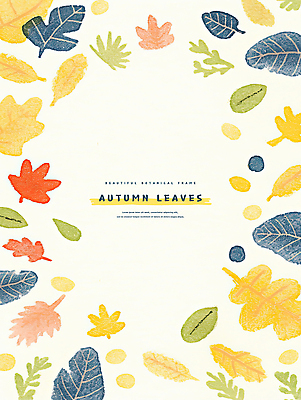 PSD 낙엽 일러스트 자연 프레임 사람없음 가을 카피스페이스 국내일러스트 계절 잎 공백 생태계 파일형식