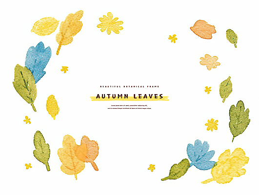 PSD 낙엽 일러스트 자연 프레임 사람없음 가을 카피스페이스 국내일러스트 계절 잎 공백 생태계 파일형식